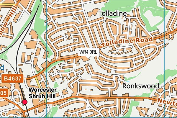 WR4 9RL map - OS VectorMap District (Ordnance Survey)