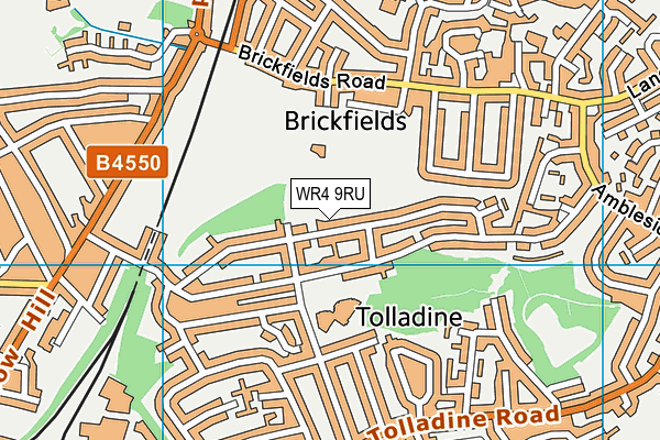 WR4 9RU map - OS VectorMap District (Ordnance Survey)