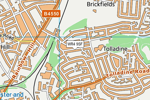 WR4 9SF map - OS VectorMap District (Ordnance Survey)