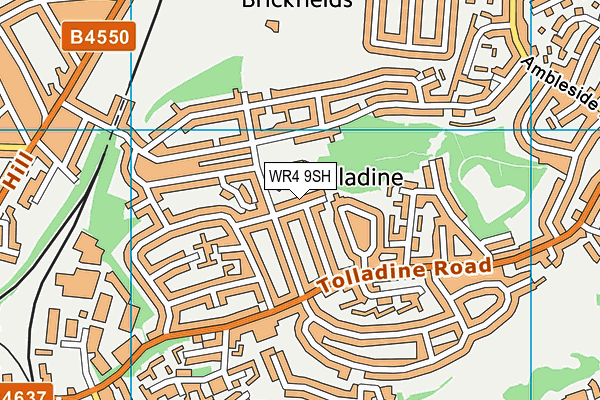 WR4 9SH map - OS VectorMap District (Ordnance Survey)