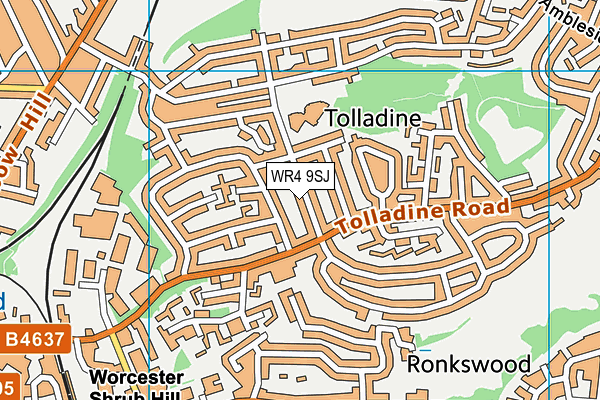 WR4 9SJ map - OS VectorMap District (Ordnance Survey)