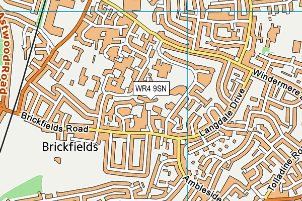 WR4 9SN map - OS VectorMap District (Ordnance Survey)