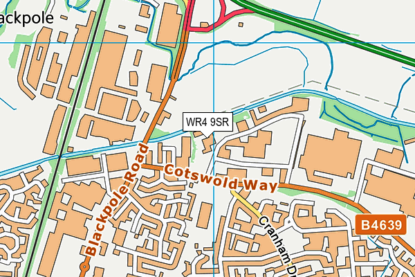 WR4 9SR map - OS VectorMap District (Ordnance Survey)