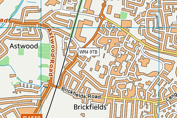 WR4 9TB map - OS VectorMap District (Ordnance Survey)