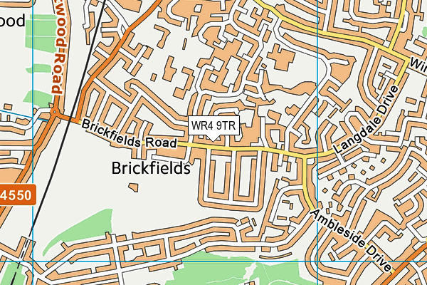 WR4 9TR map - OS VectorMap District (Ordnance Survey)