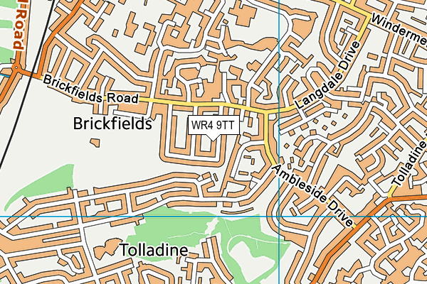 WR4 9TT map - OS VectorMap District (Ordnance Survey)