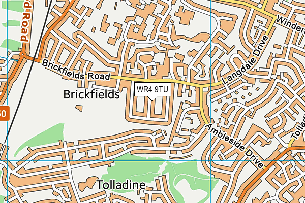 WR4 9TU map - OS VectorMap District (Ordnance Survey)