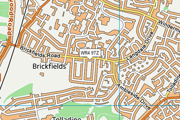 WR4 9TZ map - OS VectorMap District (Ordnance Survey)