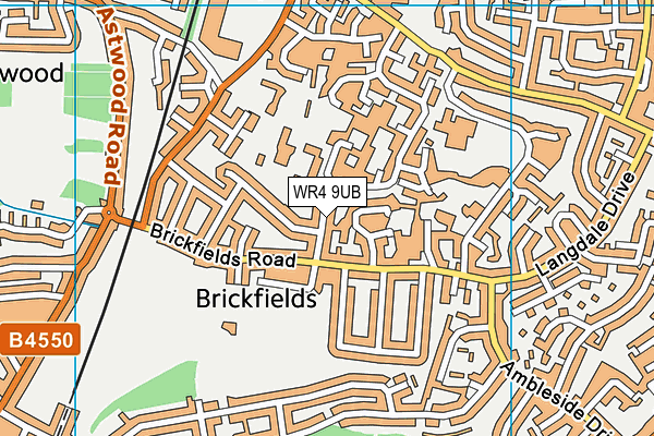 WR4 9UB map - OS VectorMap District (Ordnance Survey)