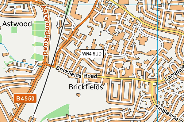 WR4 9UD map - OS VectorMap District (Ordnance Survey)