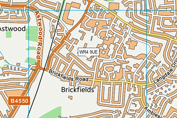 WR4 9UE map - OS VectorMap District (Ordnance Survey)