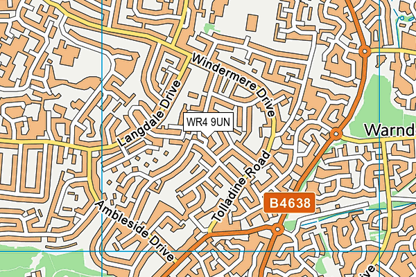 WR4 9UN map - OS VectorMap District (Ordnance Survey)