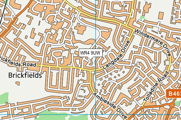 WR4 9UW map - OS VectorMap District (Ordnance Survey)