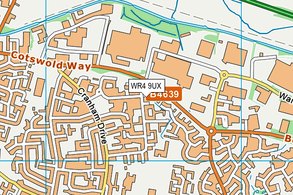 WR4 9UX map - OS VectorMap District (Ordnance Survey)