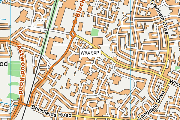 WR4 9XP map - OS VectorMap District (Ordnance Survey)