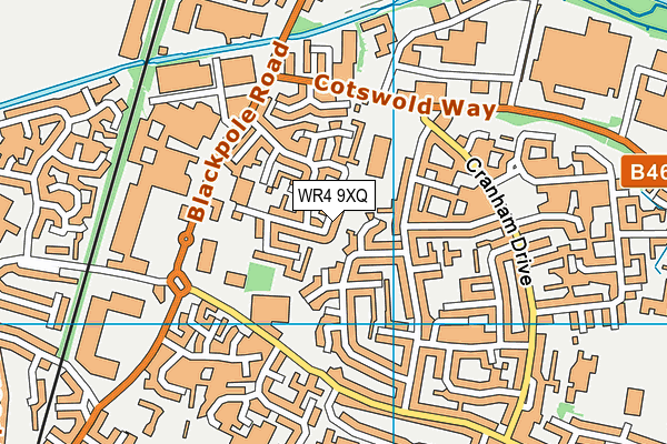 WR4 9XQ map - OS VectorMap District (Ordnance Survey)