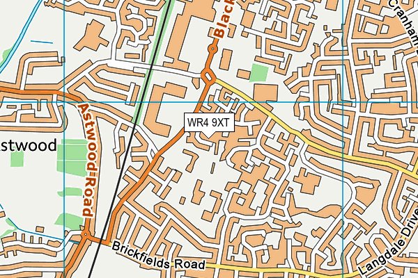 WR4 9XT map - OS VectorMap District (Ordnance Survey)