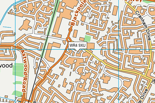 WR4 9XU map - OS VectorMap District (Ordnance Survey)