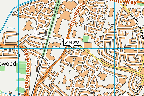 WR4 9XX map - OS VectorMap District (Ordnance Survey)