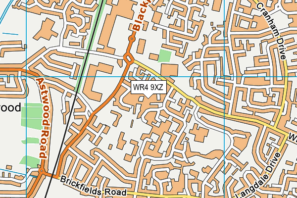 WR4 9XZ map - OS VectorMap District (Ordnance Survey)