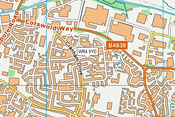 WR4 9YD map - OS VectorMap District (Ordnance Survey)