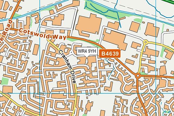 WR4 9YH map - OS VectorMap District (Ordnance Survey)