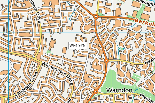 WR4 9YN map - OS VectorMap District (Ordnance Survey)