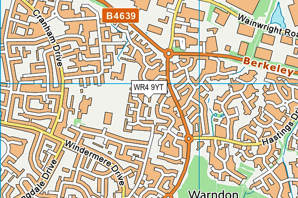 WR4 9YT map - OS VectorMap District (Ordnance Survey)