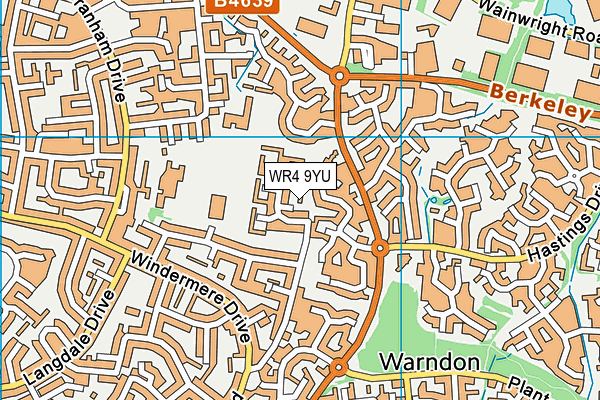 WR4 9YU map - OS VectorMap District (Ordnance Survey)