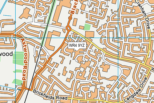 WR4 9YZ map - OS VectorMap District (Ordnance Survey)