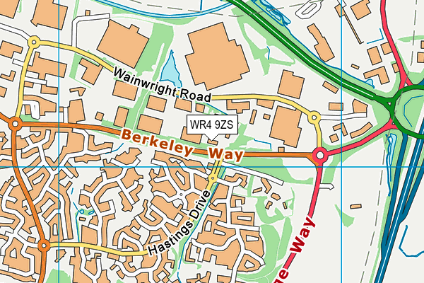 WR4 9ZS map - OS VectorMap District (Ordnance Survey)