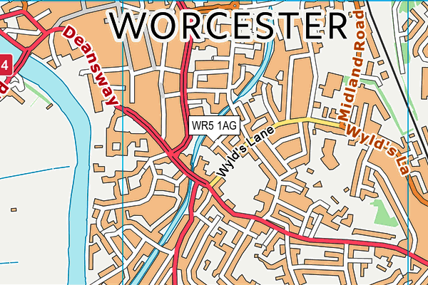 WR5 1AG map - OS VectorMap District (Ordnance Survey)