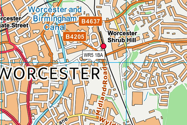 WR5 1BA map - OS VectorMap District (Ordnance Survey)