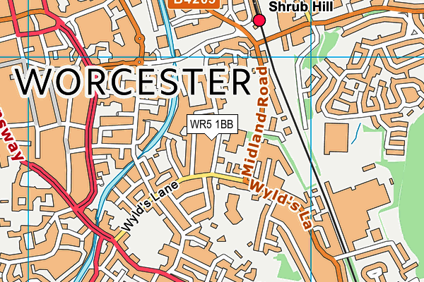 WR5 1BB map - OS VectorMap District (Ordnance Survey)