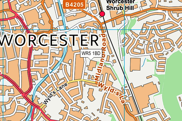 Stanley Road Primary School map (WR5 1BD) - OS VectorMap District (Ordnance Survey)