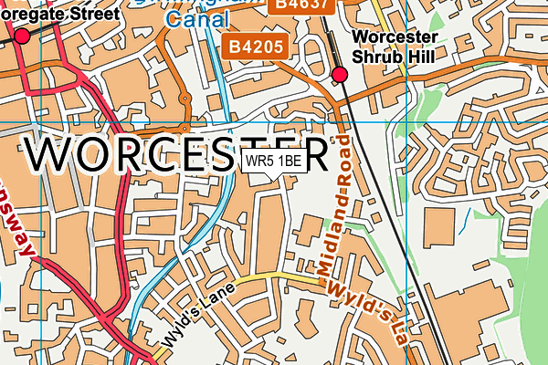 WR5 1BE map - OS VectorMap District (Ordnance Survey)