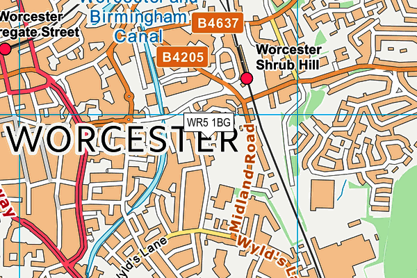 WR5 1BG map - OS VectorMap District (Ordnance Survey)