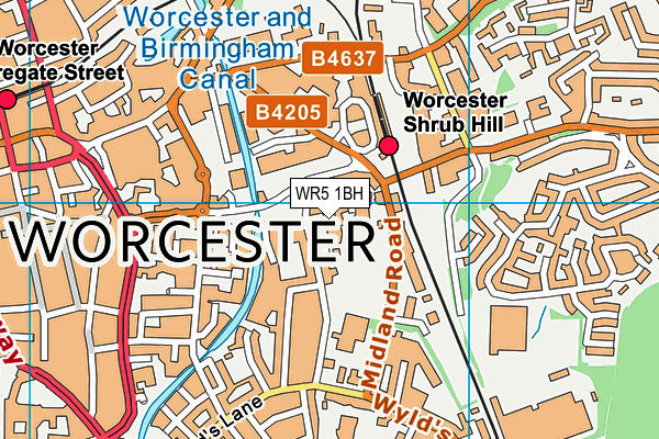 WR5 1BH map - OS VectorMap District (Ordnance Survey)