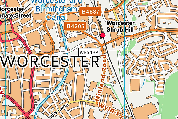 WR5 1BP map - OS VectorMap District (Ordnance Survey)