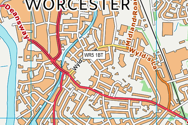 WR5 1BT map - OS VectorMap District (Ordnance Survey)