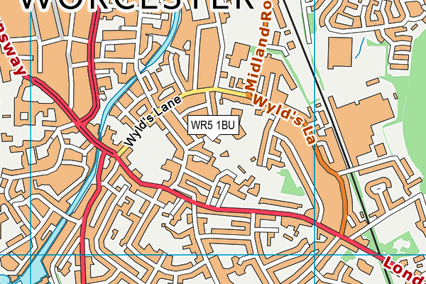 WR5 1BU map - OS VectorMap District (Ordnance Survey)