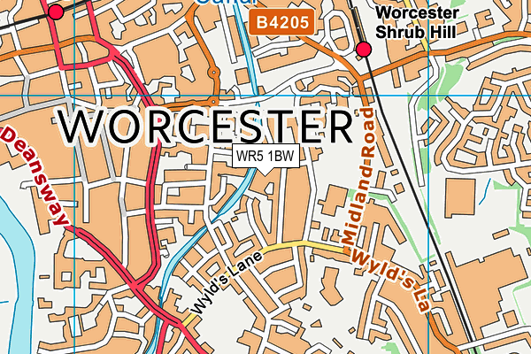 WR5 1BW map - OS VectorMap District (Ordnance Survey)