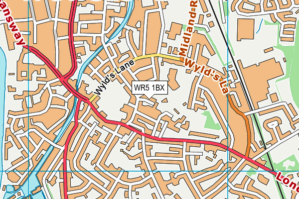WR5 1BX map - OS VectorMap District (Ordnance Survey)