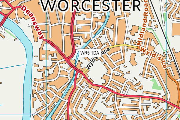 WR5 1DA map - OS VectorMap District (Ordnance Survey)