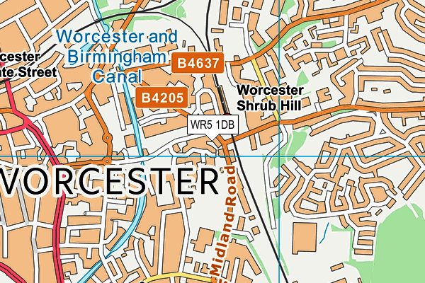 WR5 1DB map - OS VectorMap District (Ordnance Survey)