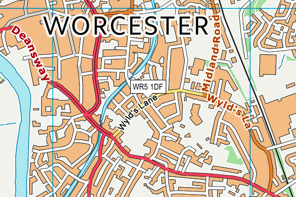 WR5 1DF map - OS VectorMap District (Ordnance Survey)