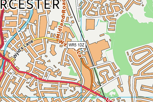 WR5 1DZ map - OS VectorMap District (Ordnance Survey)