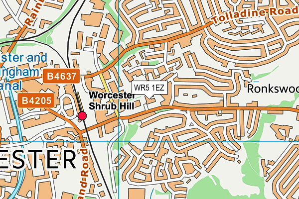 WR5 1EZ map - OS VectorMap District (Ordnance Survey)