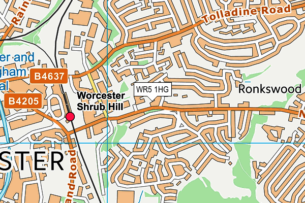 WR5 1HG map - OS VectorMap District (Ordnance Survey)