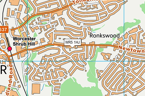 WR5 1HJ map - OS VectorMap District (Ordnance Survey)